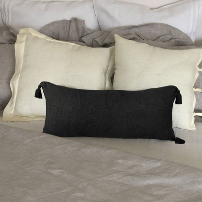 Insignia Cotton Poly Filled Pillow in Black, 14" x 36"