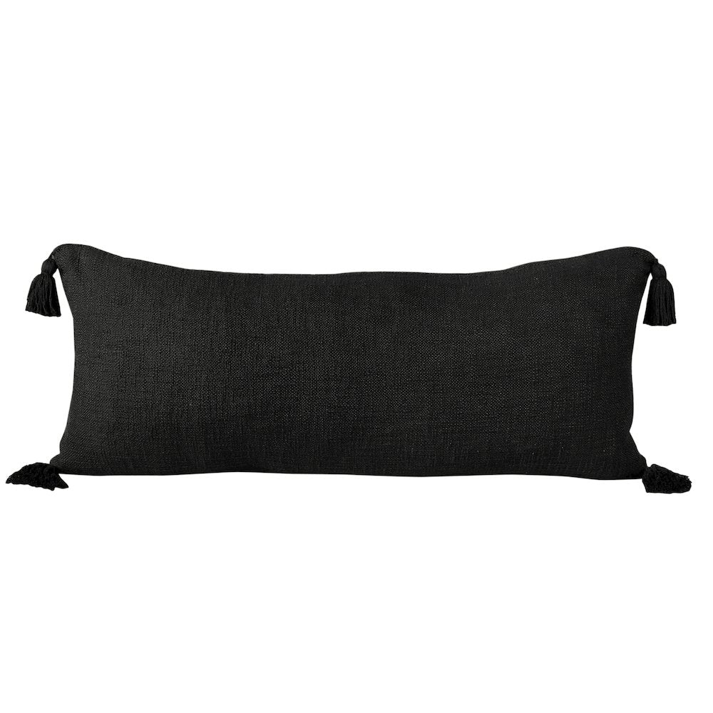 Insignia Cotton Poly Filled Pillow in Black, 14" x 36"