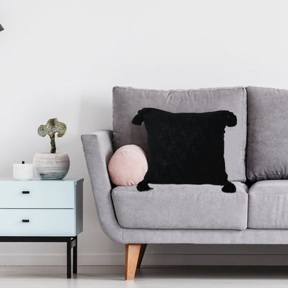 Insignia Cotton Poly Filled Pillow in Black, 20" x 20"