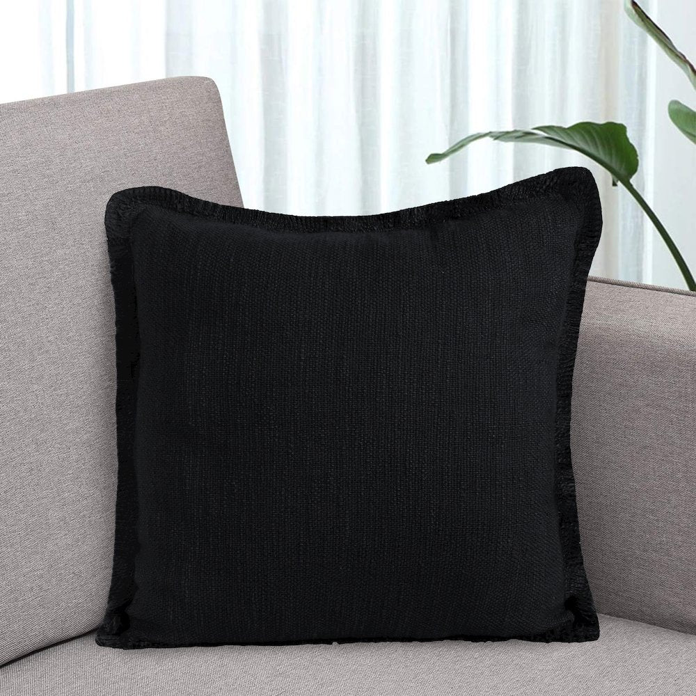 Aspen Cotton Pillow Set of 2 in Black, 20" x 20"