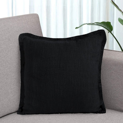 Aspen Cotton Pillow Set of 2 in Black, 20" x 20"