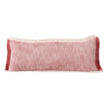 Aspen Cotton Poly Filled Pillow in Red/White, 14" x 36"