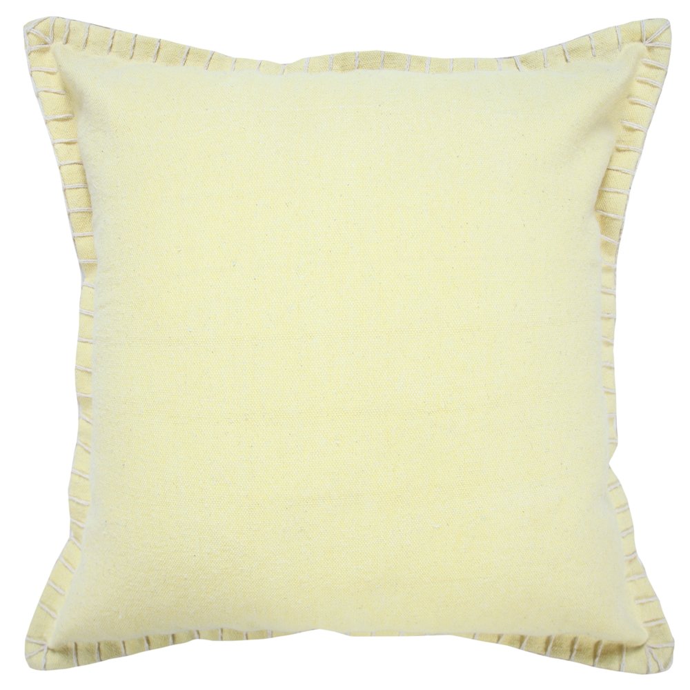Vital Cotton Poly Filled Pillow in Yellow, 20" x 20"