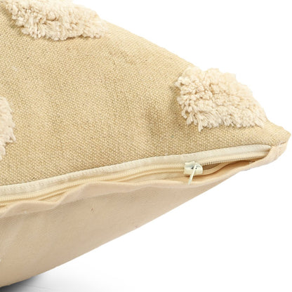 Zeal Cotton Poly Filled Pillow in Cream/White, 20" x 20"