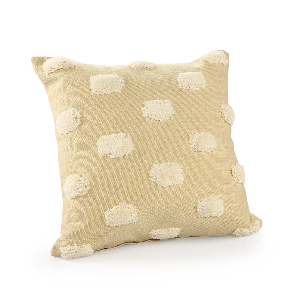 Zeal Cotton Poly Filled Pillow in Cream/White, 20" x 20"