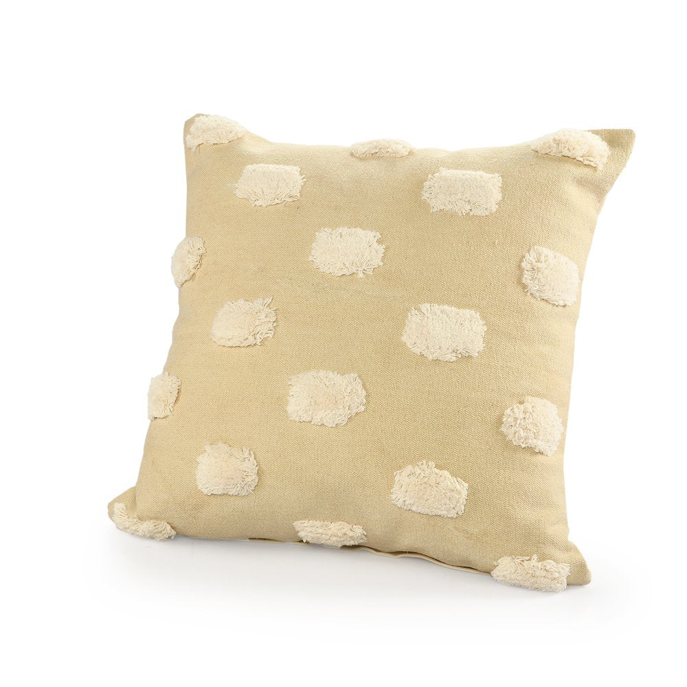 Zeal Cotton Poly Filled Pillow in Cream/White, 20" x 20"