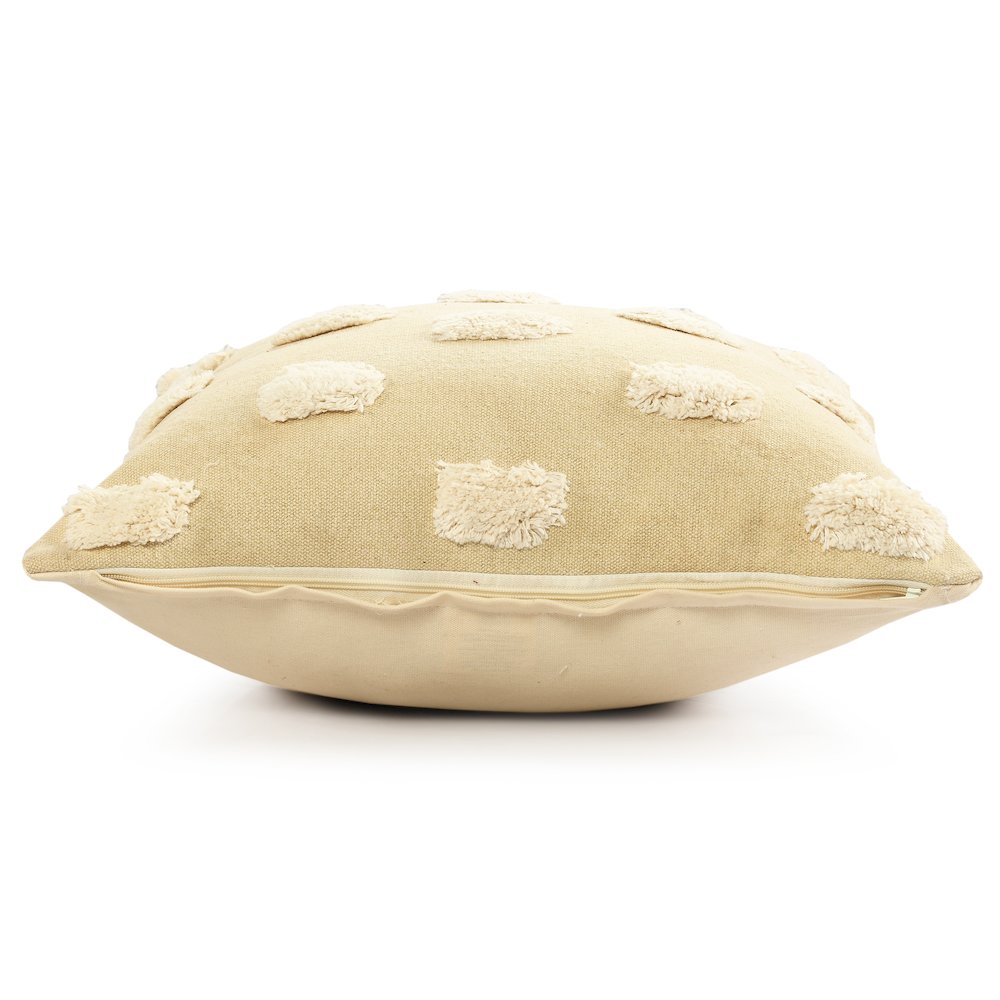 Zeal Cotton Poly Filled Pillow in Cream/White, 20" x 20"