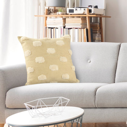 Zeal Cotton Poly Filled Pillow in Cream/White, 20" x 20"