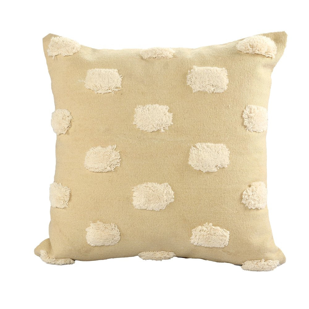 Zeal Cotton Poly Filled Pillow in Cream/White, 20" x 20"