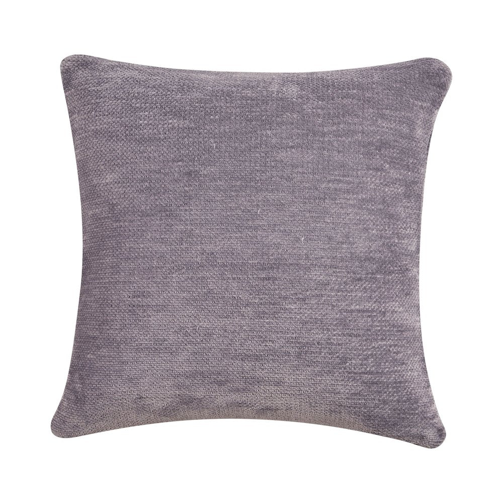Yakar Chenille Poly Filled Pillow in Gray, 24" x 24"
