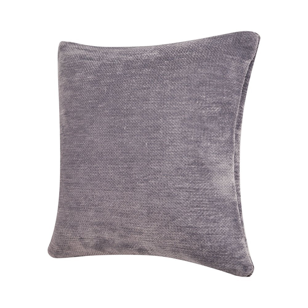Yakar Chenille Poly Filled Pillow in Gray, 24" x 24"