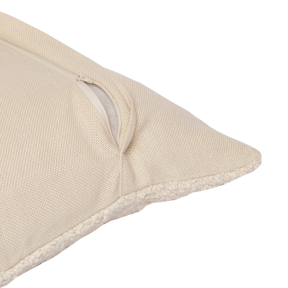 Boucle Performance Poly Filled Pillow in Ivory, 24" x 24"