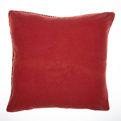 Rust/Multi Contemporary Striped Geometric Hand-Woven Throw Pillow Cover