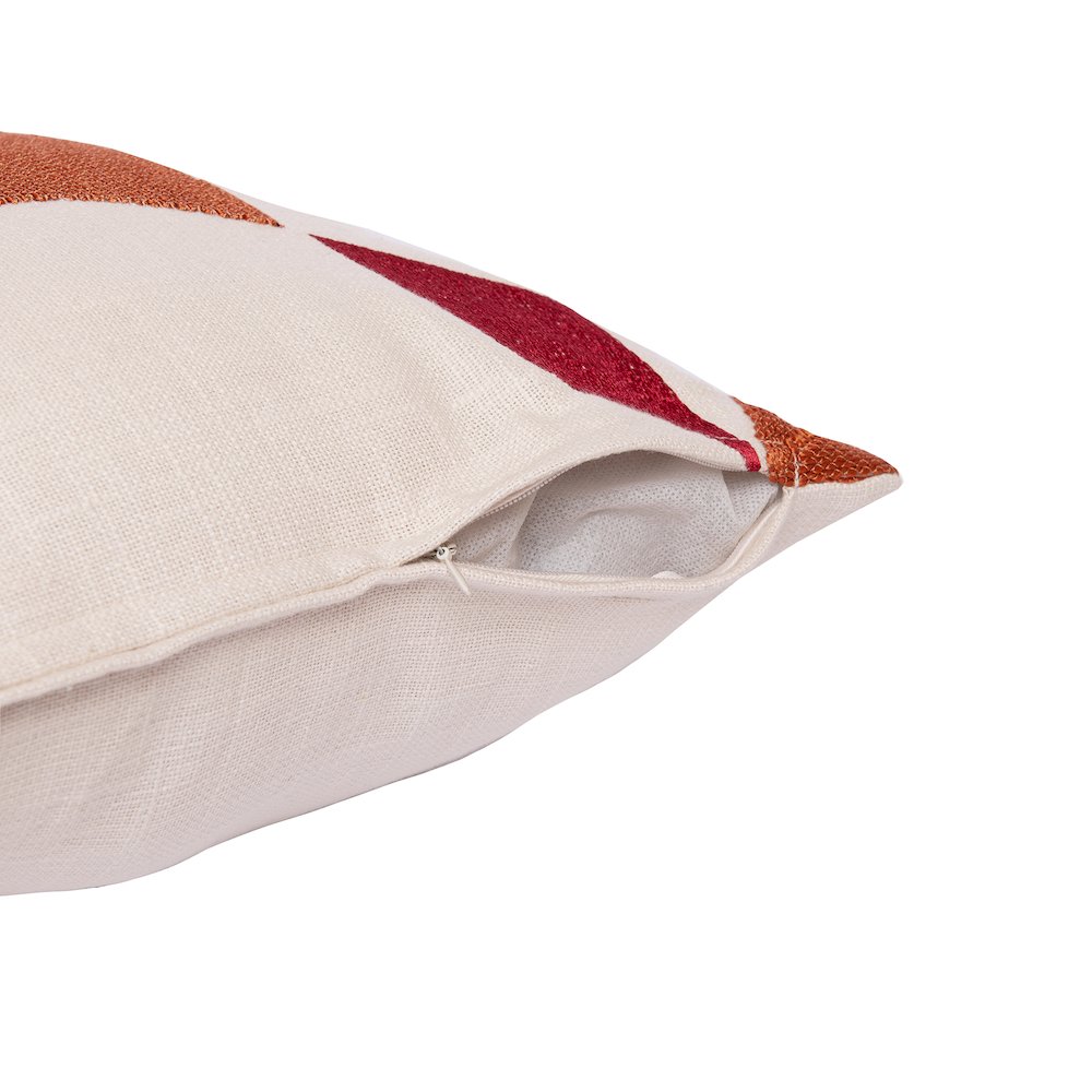 Ivory/Multi Contemporary Geometric Hand-Woven Throw Pillow Cover