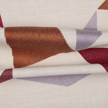 Ivory/Multi Contemporary Geometric Hand-Woven Throw Pillow Cover