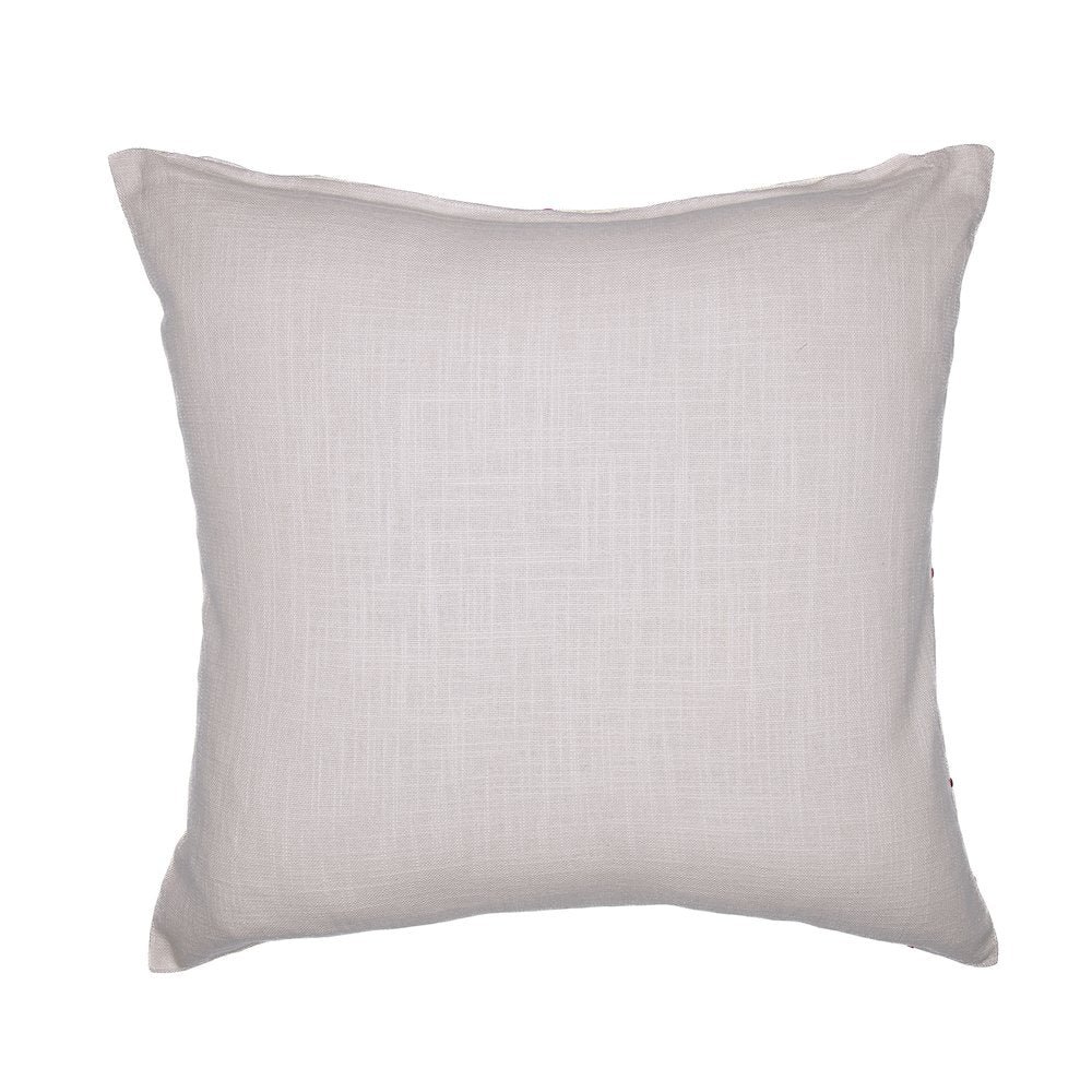 White/Multi Contemporary Checkered Hand-Woven Throw Pillow Cover