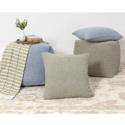 Boucle Performance Poly Filled Pillow in Green, 24" x24"