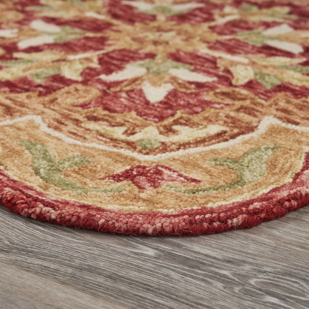 Burnt Red Medallion Garden Area Rug