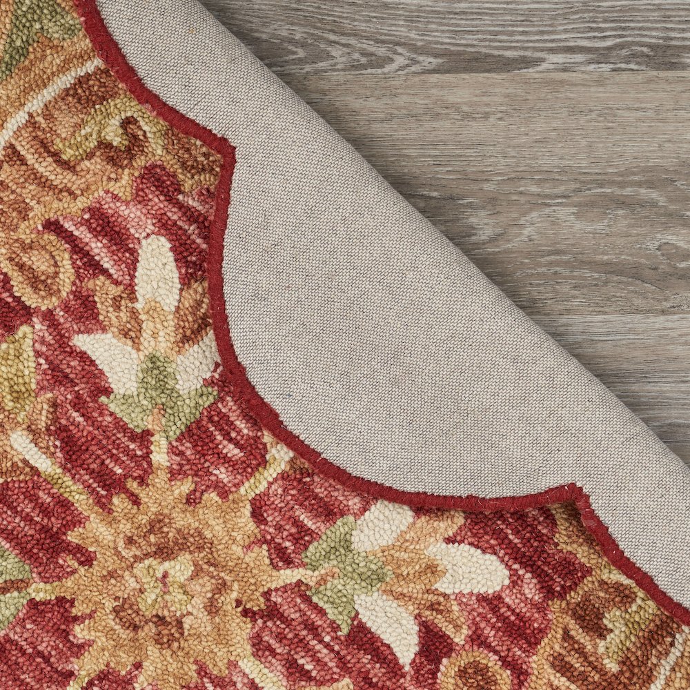 Burnt Red Medallion Garden Area Rug