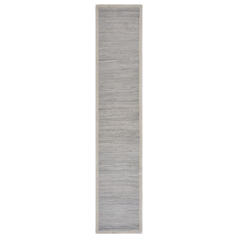 Bordered Light Gray Table Runner