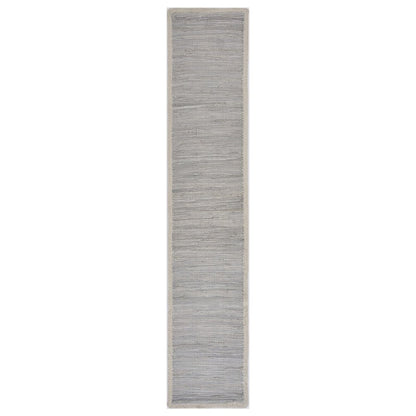 Bordered Light Gray Table Runner