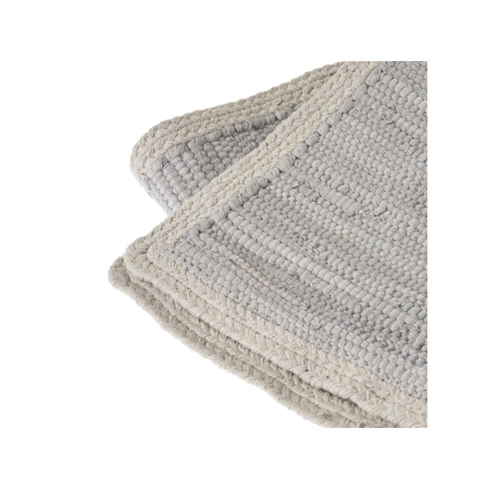 Bordered Light Gray Table Runner