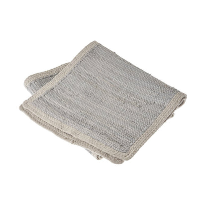 Bordered Light Gray Table Runner