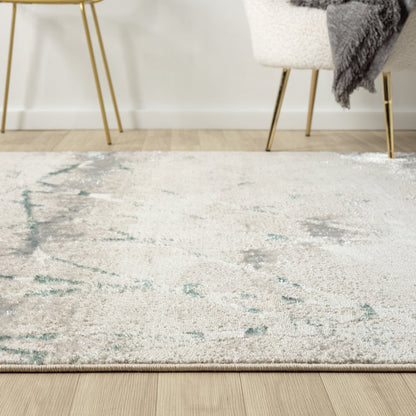 Antalya Durable Performance Area Rug Indoor in Beige/Blue, 5' x 7'