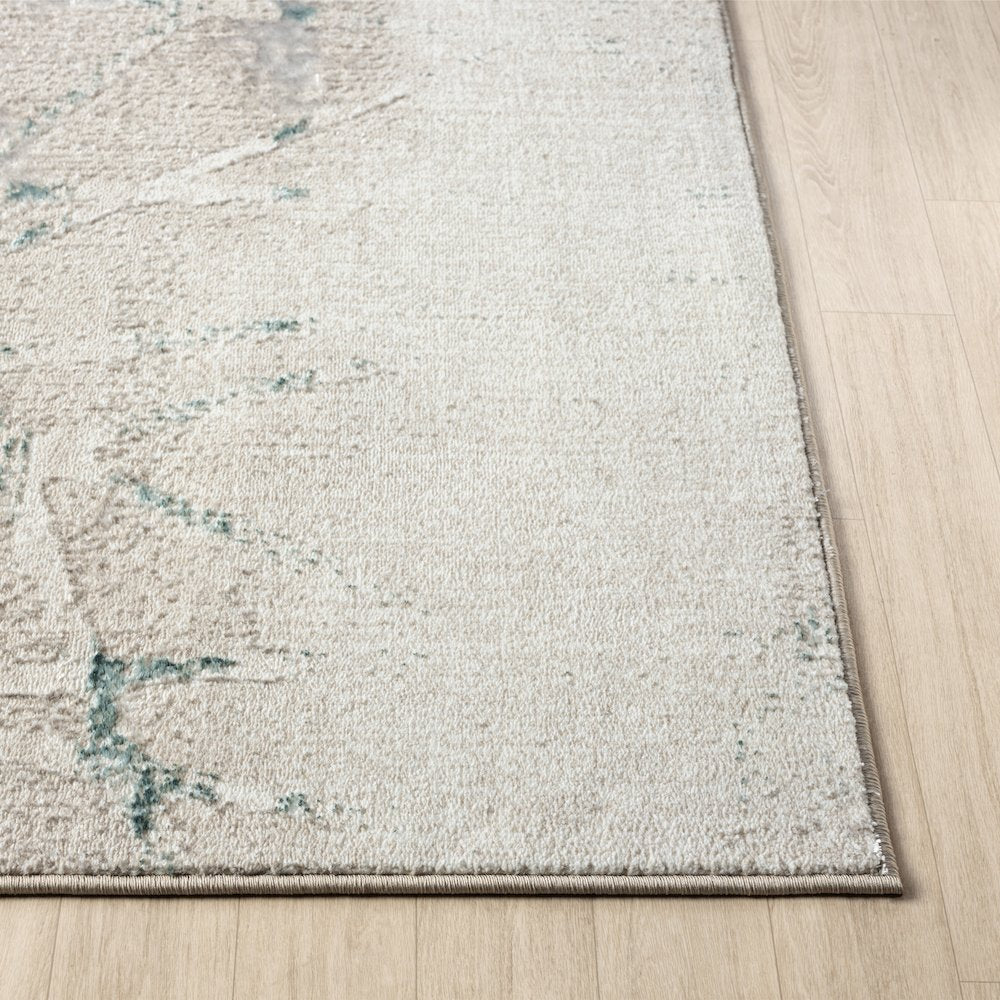 Antalya Durable Performance Area Rug Indoor in Beige/Blue, 5' x 7'