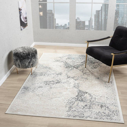 Antalya Durable Performance Area Rug Indoor in Beige/Blue, 7'5" x 9'5"