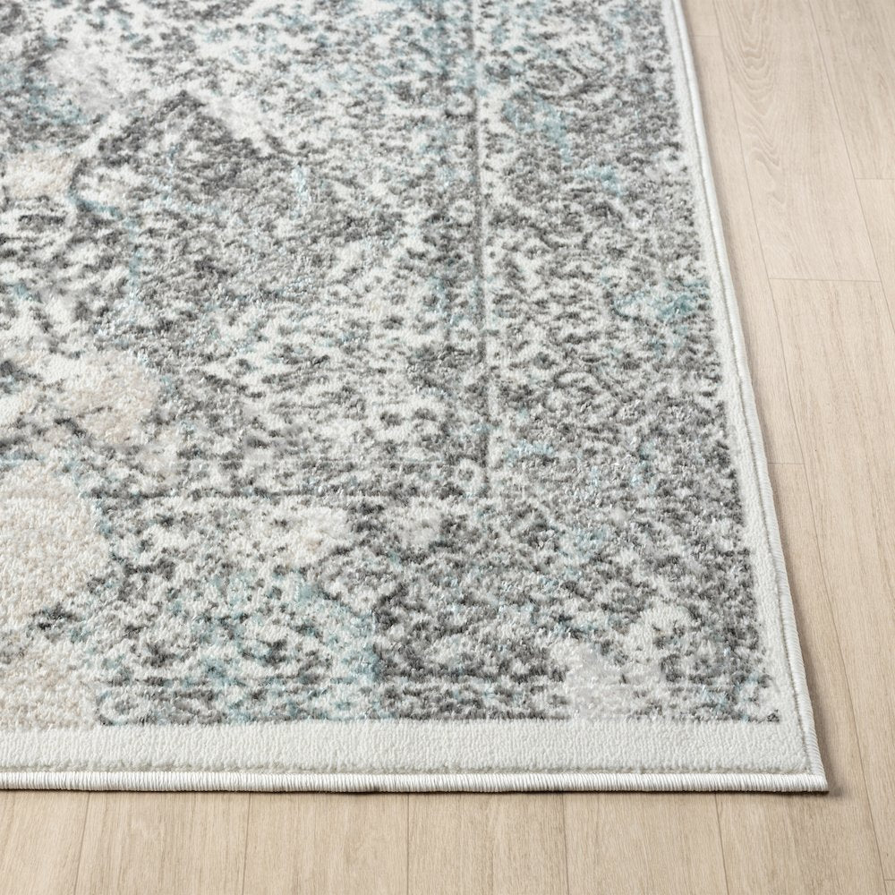 Antalya Durable Performance Area Rug Indoor in Beige/Blue, 5' x 7'