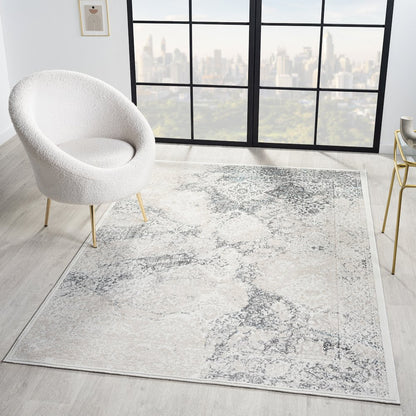 Antalya Durable Performance Area Rug Indoor in Beige/Blue, 7'5" x 9'5"