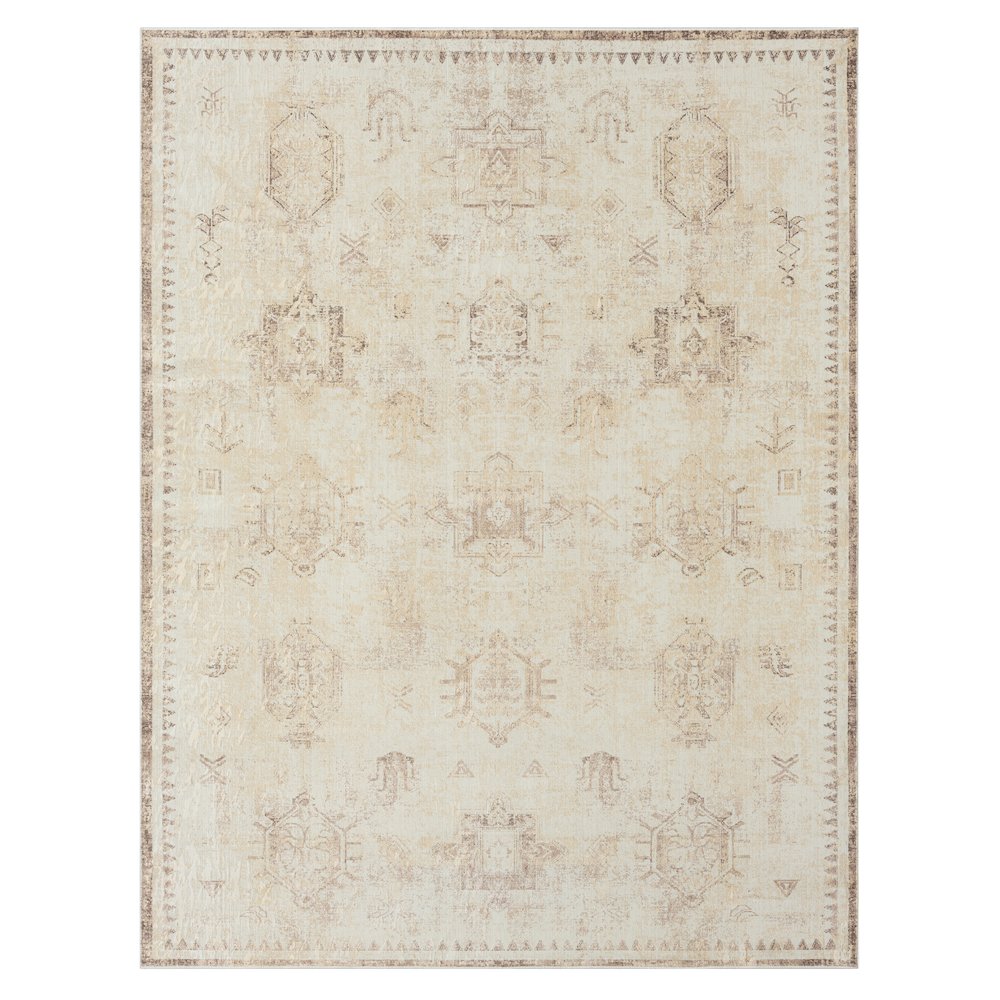 Aria Durable Performance Area Rug Indoor in Beige, 7'10" x 9'10"