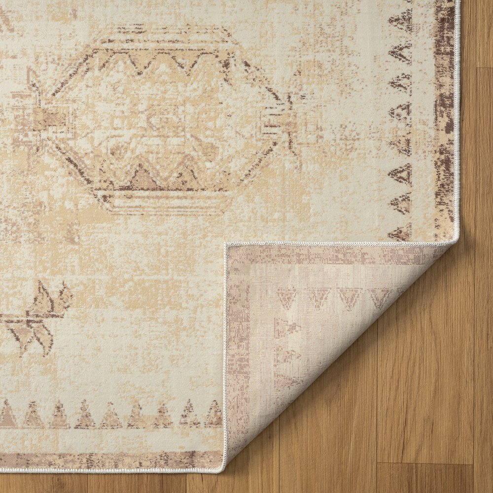 Aria Durable Performance Area Rug Indoor in Beige, 5'3" x 7'