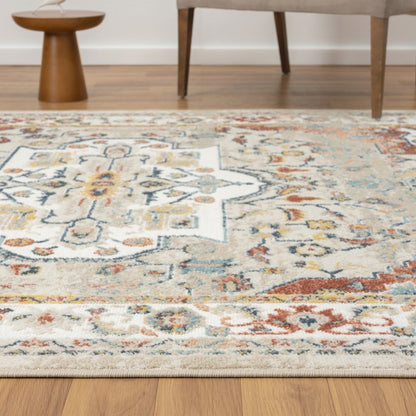 Avalon Performance Blend Area Rug Indoor in Red/Ivory, 5'3" x 7'6"