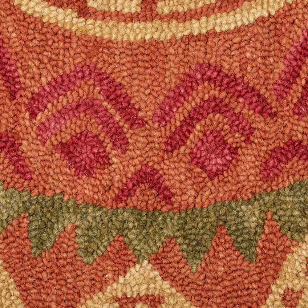 Dazzle Wool Area Rug Indoor in Orange/Red, 6' Round