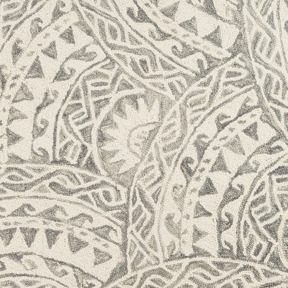 Dazzle Wool Area Rug Indoor in Gray/Ivory, 6' Round