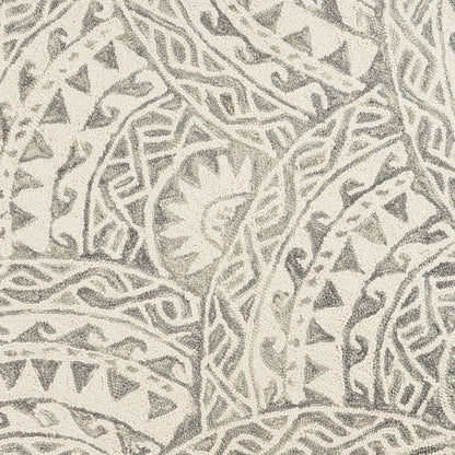 Dazzle Wool Area Rug Indoor in Gray/Ivory, 6' Round