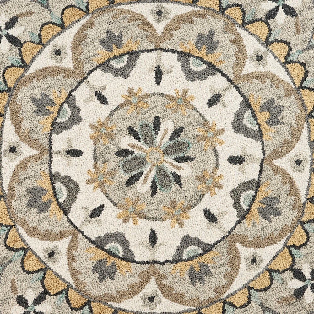Dazzle Wool Area Rug Indoor in Brown/Cream, 6' Round