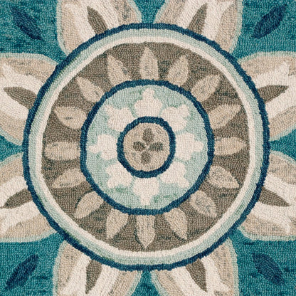 Dazzle Wool Area Rug Indoor in Blue/Gray, 6' Round