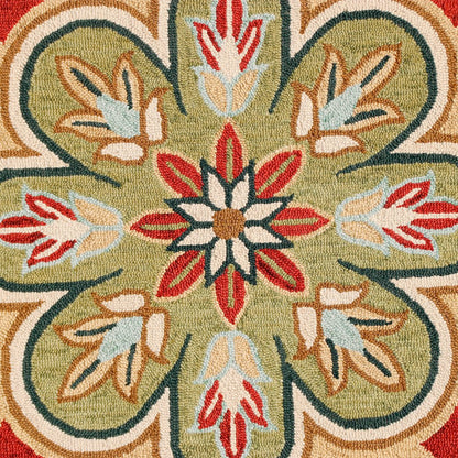 Dazzle Wool Area Rug Indoor in Orange/Gold, 6' Round