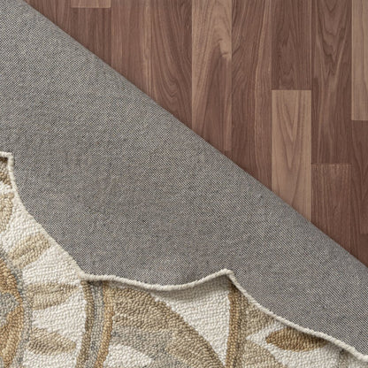 Dazzle Wool Area Rug Indoor in Ivory/Brown, 6' Round