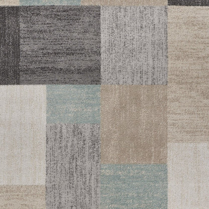 Dune Durable Performance Area Rug Indoor in Beige/Blue, 2'6" x 8'