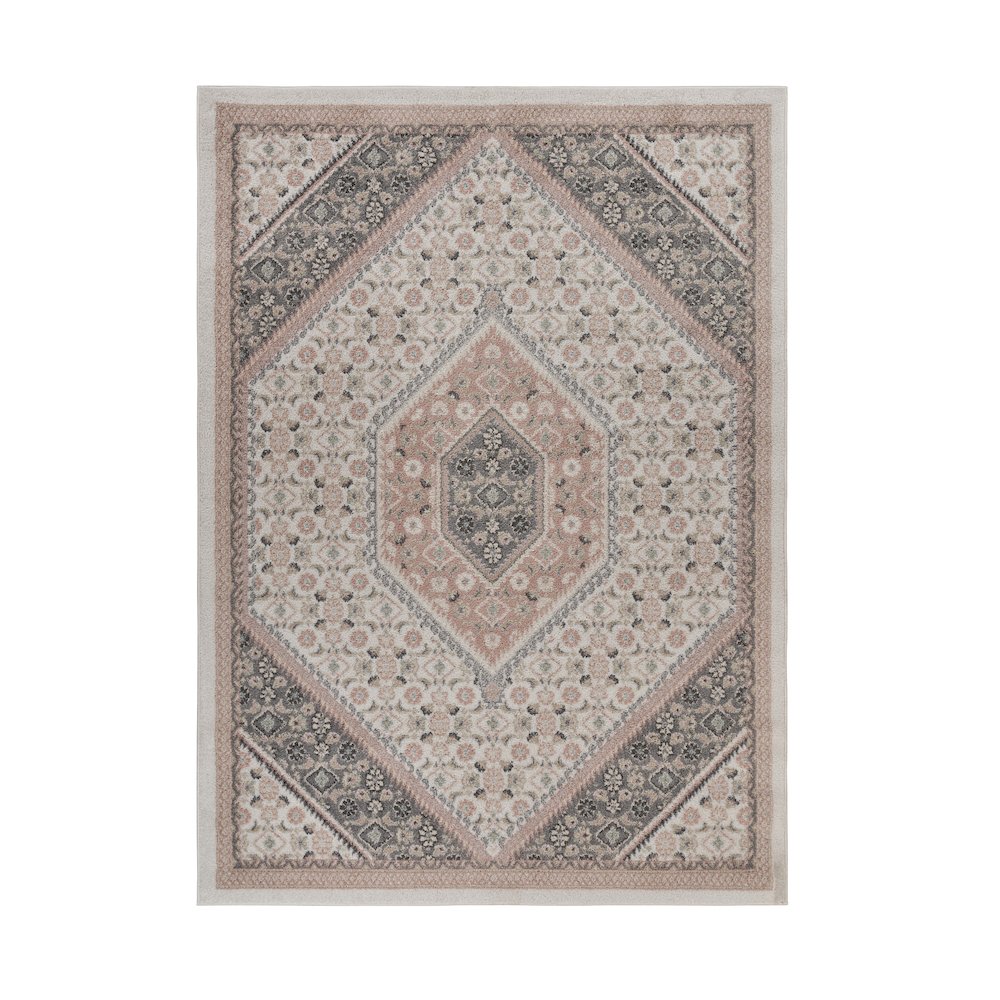 Dune Durable Performance Area Rug Indoor in Ivory/Pink, 7'9" x 9'5"