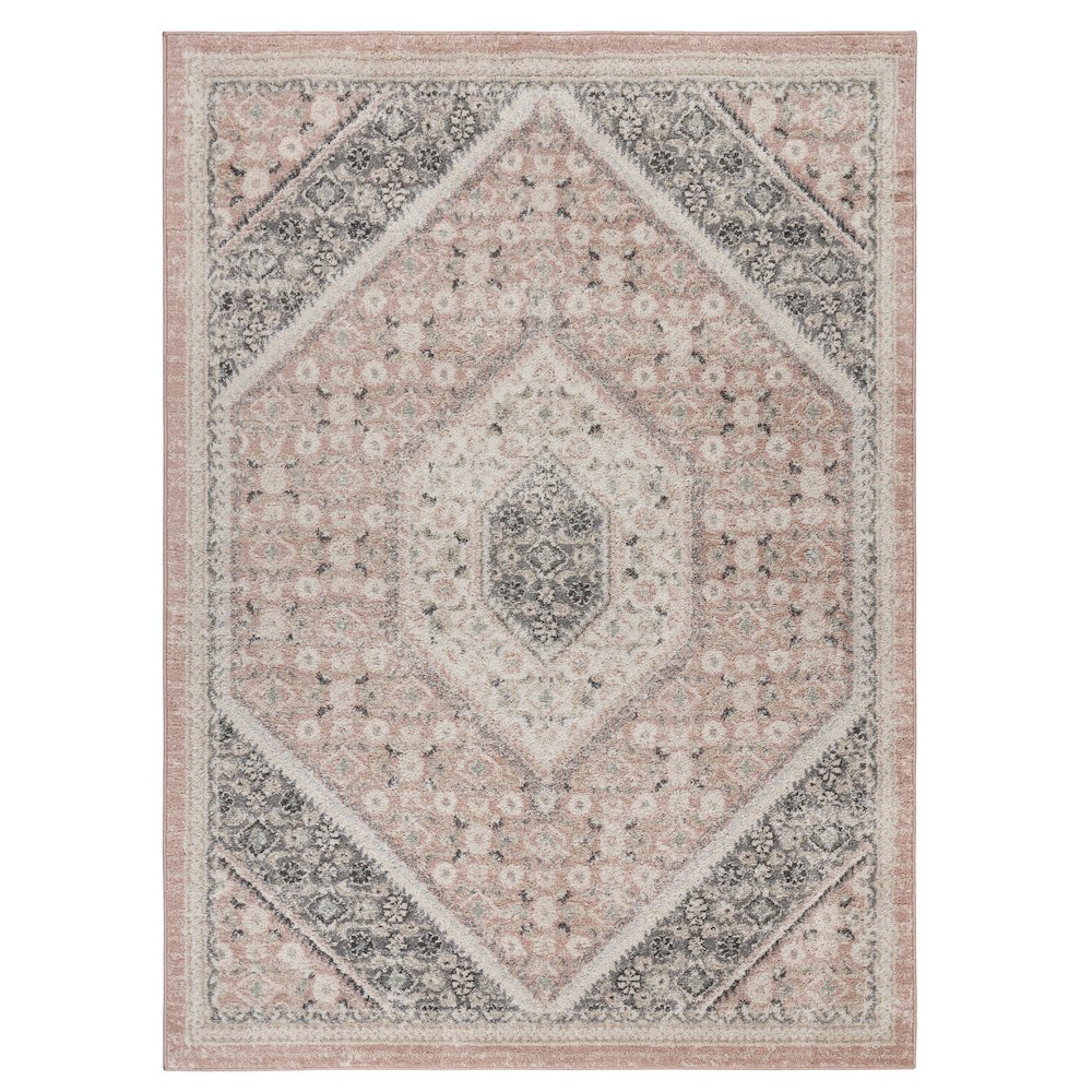 Dune Durable Performance Area Rug Indoor in Pink/Cream, 5'2" x 7'2"