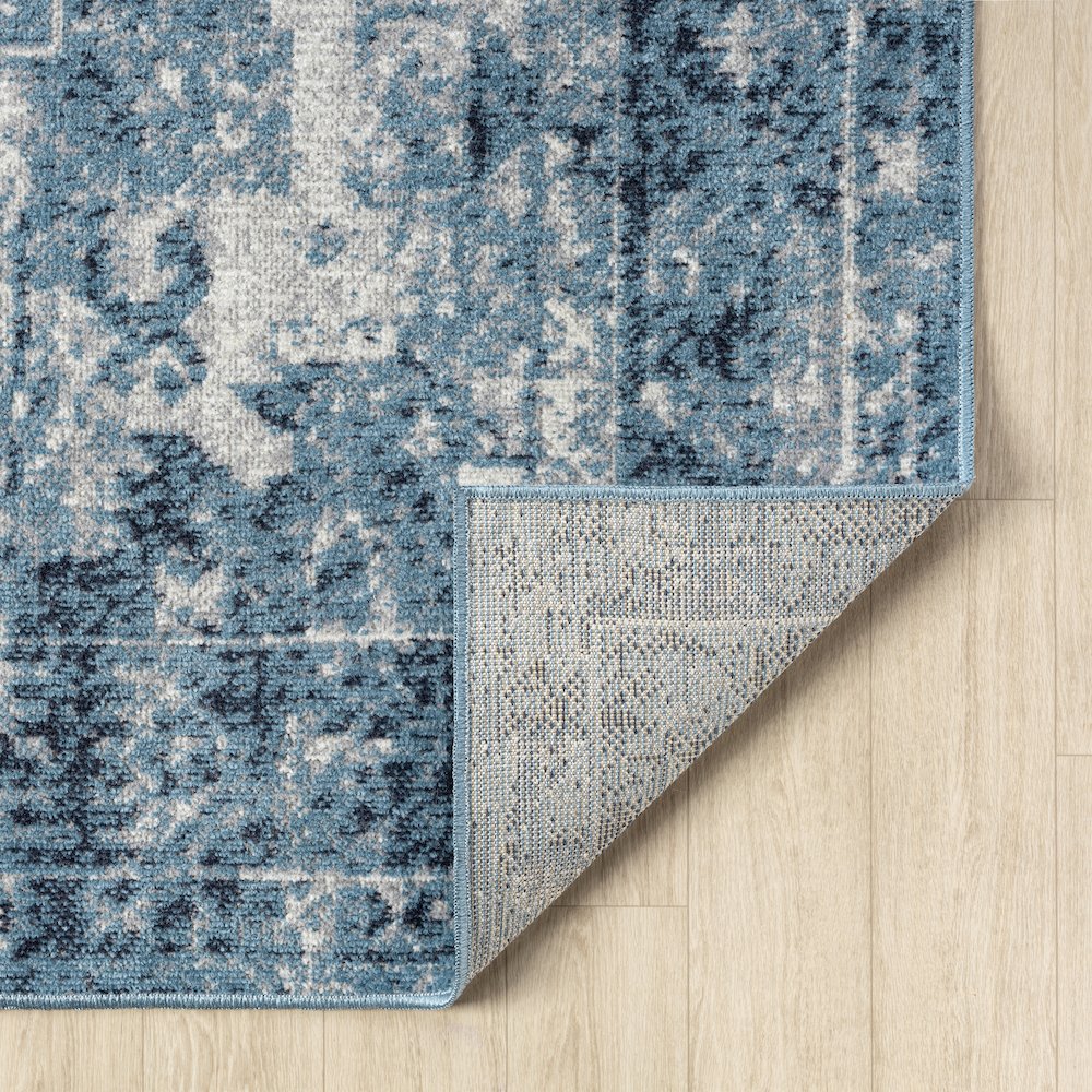 Lanham Durable Performance Area Rug Indoor in Blue/Ivory, 5' x 7'