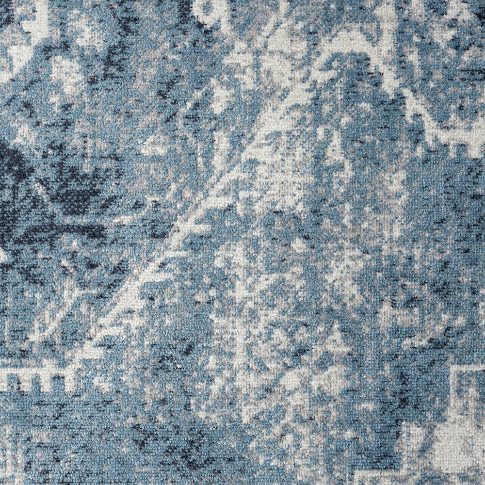 Lanham Durable Performance Area Rug Indoor in Blue/Ivory, 2' x 8'
