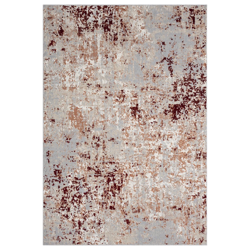 Lanham Durable Performance Area Rug Indoor in Red/Gray, 7'9" x 9'9"