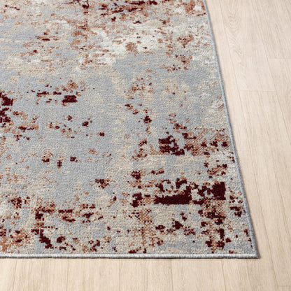 Lanham Durable Performance Area Rug Indoor in Red/Gray, 5' x 7'