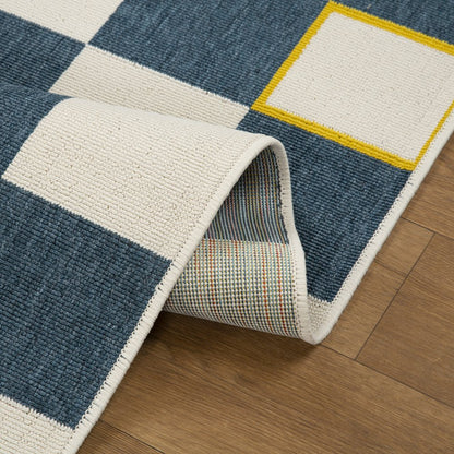 Mapa Durable Performance Area Rug Outdoor in Blue/White, 8' x 9'9"